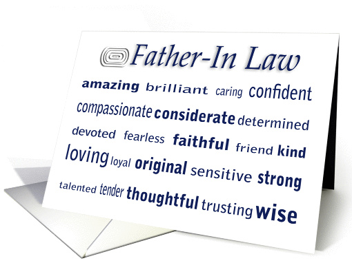 Happy Birthday Father-In-Law Word Cloud card (374888)