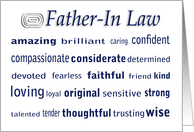 Happy Birthday Father-In-Law Word Cloud card