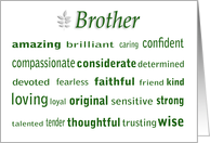 Happy Birthday Brother Word Cloud card