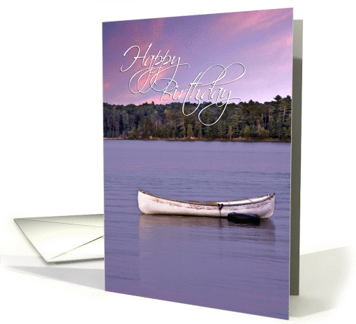 Happy Birthday,  Boat in Lake card (615374)