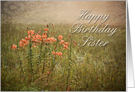Happy Birthday Sister, Flowers in Field card