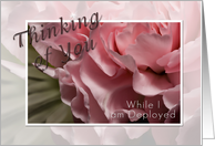 Thinking of you While I am Deployed, Pink Flower card