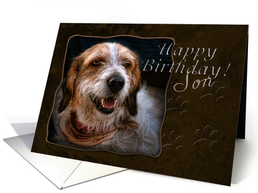 Happy Birthday Son, Dog card (615538)