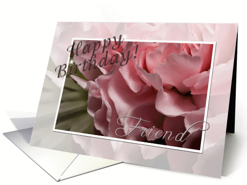 Happy Birthday Friend, Pink Flower card (615545)