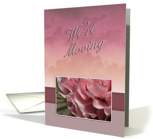 We're Moving, Pink Flower card (616155)