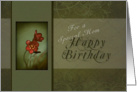 Special Mom - Happy Birthday, Flower with Green Background card