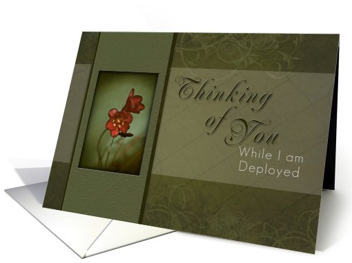 Thinking of You - While I Am Deployed, Flower with Green... (621548)