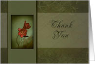 Thank You, Flower with Green Background card