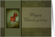 Happy Thanksgiving, Flower with Green Background card