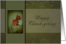 Happy Thanksgiving, Flower with Green Background card