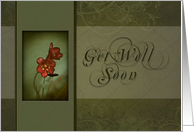 Get Well Soon, Flower with Green Background card