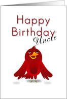 Happy Birthday Uncle, Cartoon Bird card