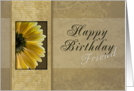 Happy Birthday Friend, Yellow Daisy card