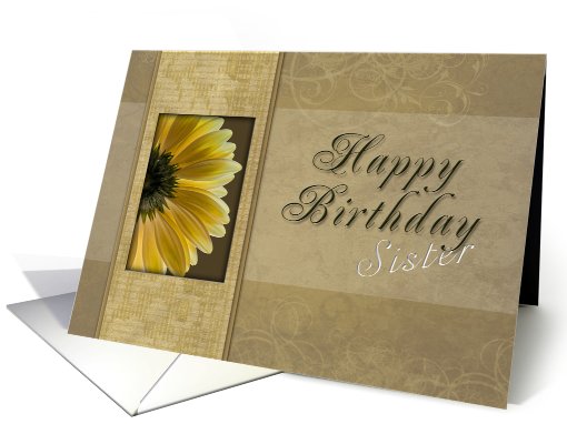 Sister Happy Birthday, Yellow Daisy card (622025)