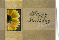 Sister Happy Birthday, Yellow Daisy card