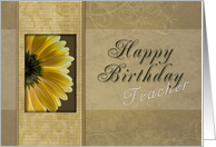 Happy Birthday Teacher, Yellow Daisy card