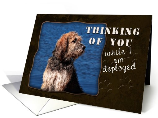 Thinking of You While I Am Deployed, Dog by Water card (624320)