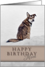Happy Birthday Mom, Dog in Snow card