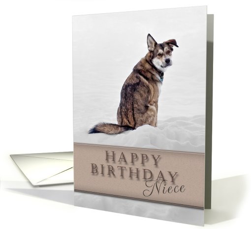 Happy Birthday Niece, Dog in Snow card (624477)