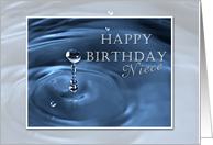 Happy Birthday Niece, Water Drop Blue card