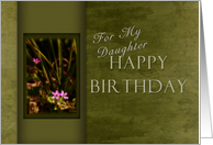 Happy Birthday Daughter, Small Pink Flowers with Green Background card