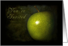 You’re Invited, Green Apple with Black Background card