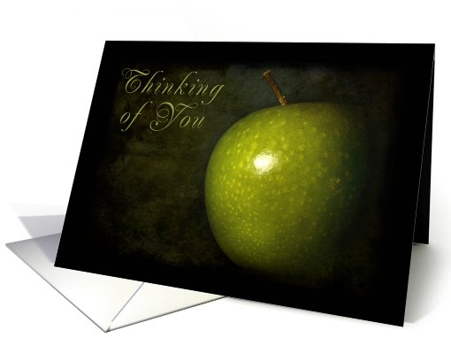 Thinking of You, Green Apple with Black Background card (626798)