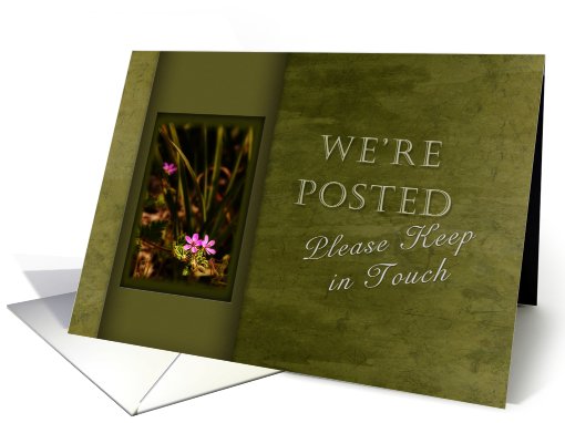 We're Posted - Please Keep in Touch, Pink Flowers with... (626888)