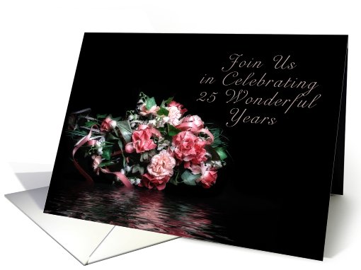 Invitation 25th Wedding Anniversary, Bouquet of Flowers... (627198)