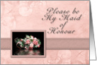 Please be My Maid of Honour, Bouquet of Flowers with Water Reflection card