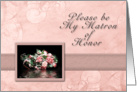 Please be My Matron of Honor, Bouquet of Flowers with Water Reflection card