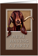 We`re Having a Party Invitation, Goat in Window card