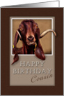 Happy Birthday Cousin, Goat in Window card