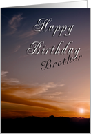 Happy Birthday Brother, Sunset card