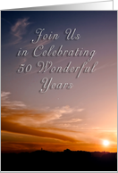 50th Wedding Anniversary Invitation, Sunset card