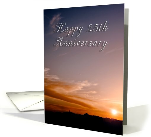 Happy 25th Wedding Anniversary, Sunset card (631059)