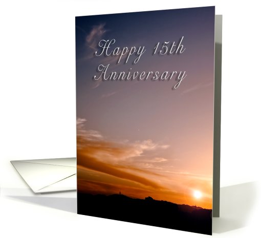 Happy 15th Wedding Anniversary, Sunset card (631061)