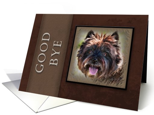 Good Bye, Brown Dog on Brown Background card (631305)