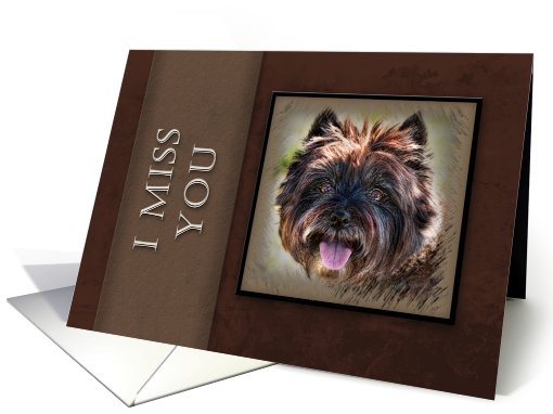 I Miss You, Brown Dog on Brown Background card (631322)