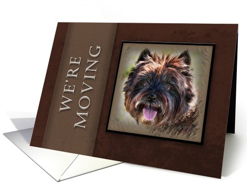 We're Moving, Brown Dog on Brown Background card (631324)