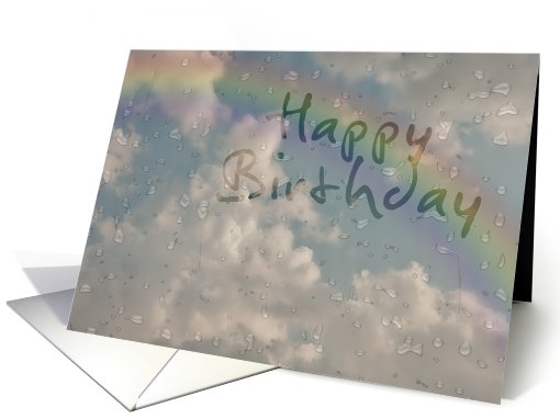 Happy Birthday, Raindrops on Window with Rainbow card (632040)