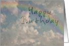 Happy Birthday, Raindrops on Window with Rainbow card
