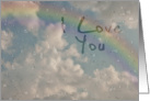 I Love You, Raindrops on Window with Rainbow card