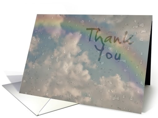 Thank You, Raindrops on Window with Rainbow card (632043)