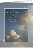 I Miss You While I Am Deployed, Blue Sky with Clouds card