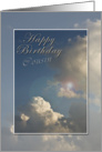 Happy Birthday Cousin, Blue Sky with Clouds card