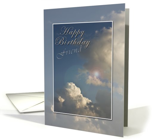 Happy Birthday Friend, Blue Sky with Clouds card (632480)