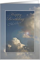 Happy Birthday Mother, Blue Sky with Clouds card