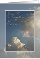 Join Us Celebrating 35 Wonderful Years, Anniversary Invitation, Blue Sky with Clouds card