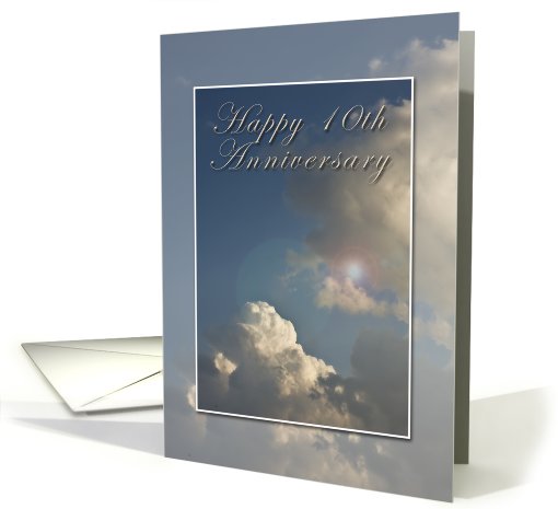 Happy 10th Anniversary - Wedding, Blue Sky with Clouds card (632499)